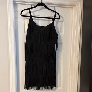 Idyllwind Black Fringe Mini Dress